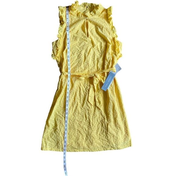 London Times Women's Ruffle Neck and Armhole Dress with Waist Tie Size 8 - Picture 8 of 12